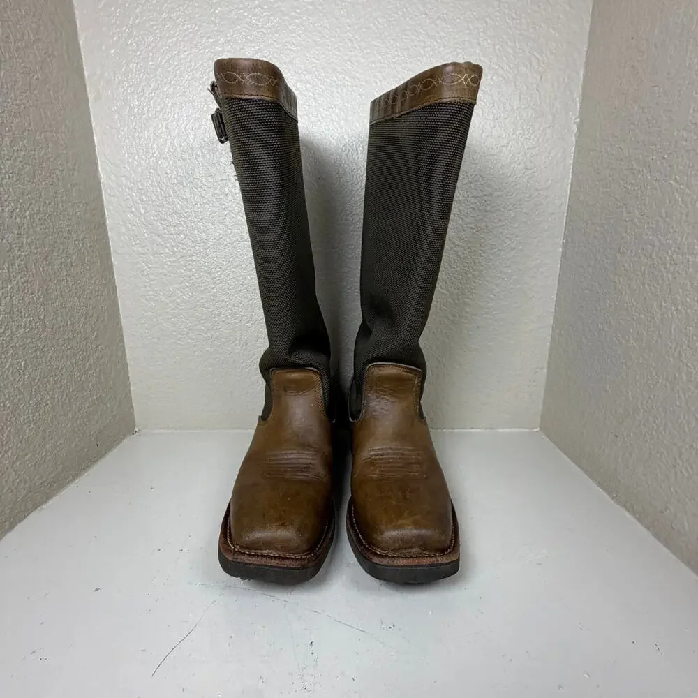 Chippewa Snake Proof Leather Boots Vipercloth Uppers Hand Crafted USA Men Sz 8.5